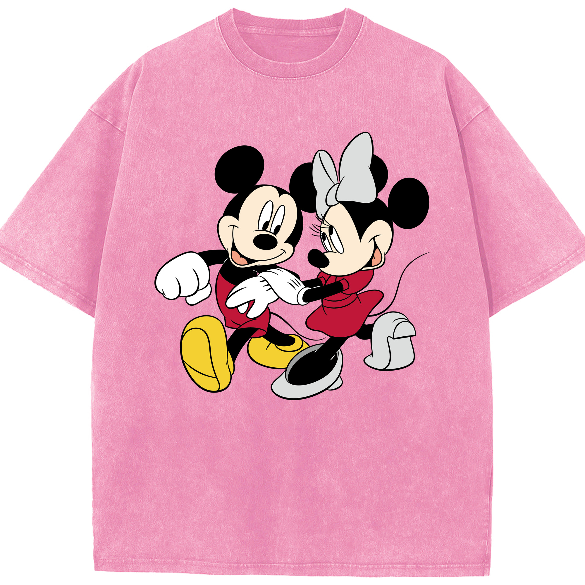 （画像用） ミッキーマウス Mickey Mouse 綿100% ヴィンテージ風 半袖Tシャツ（フロントプリント）